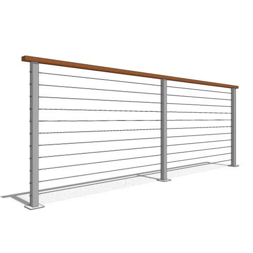 Cable Railing System with Wood Top
